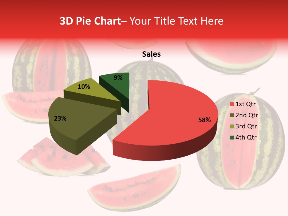 Watermelon White Background PowerPoint Template