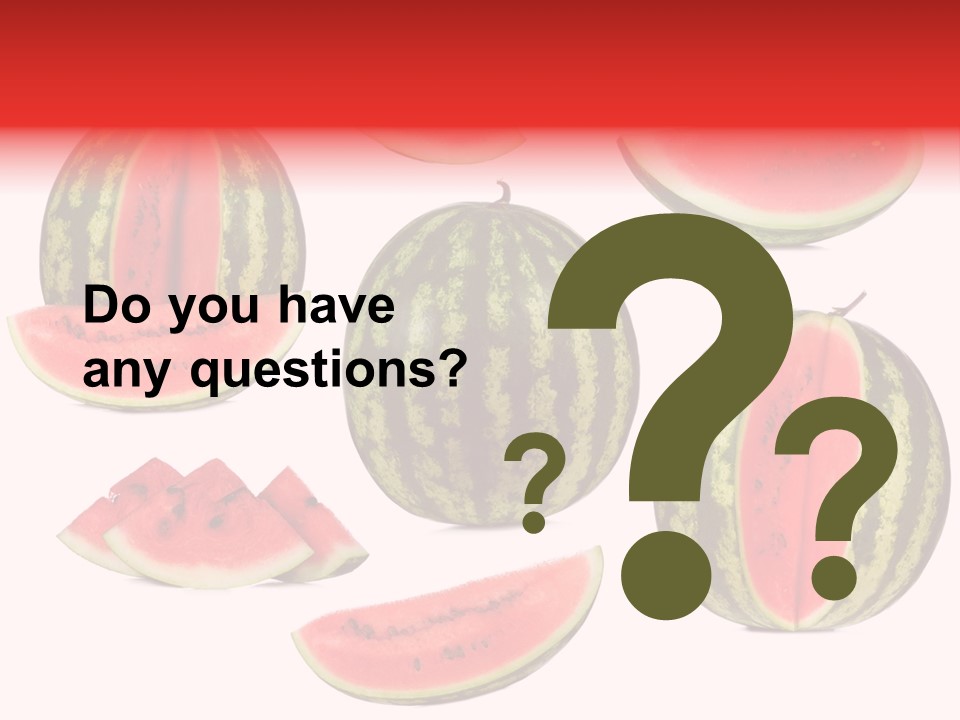 Watermelon White Background PowerPoint Template