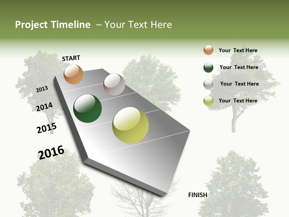 Trees With White Background PowerPoint Template