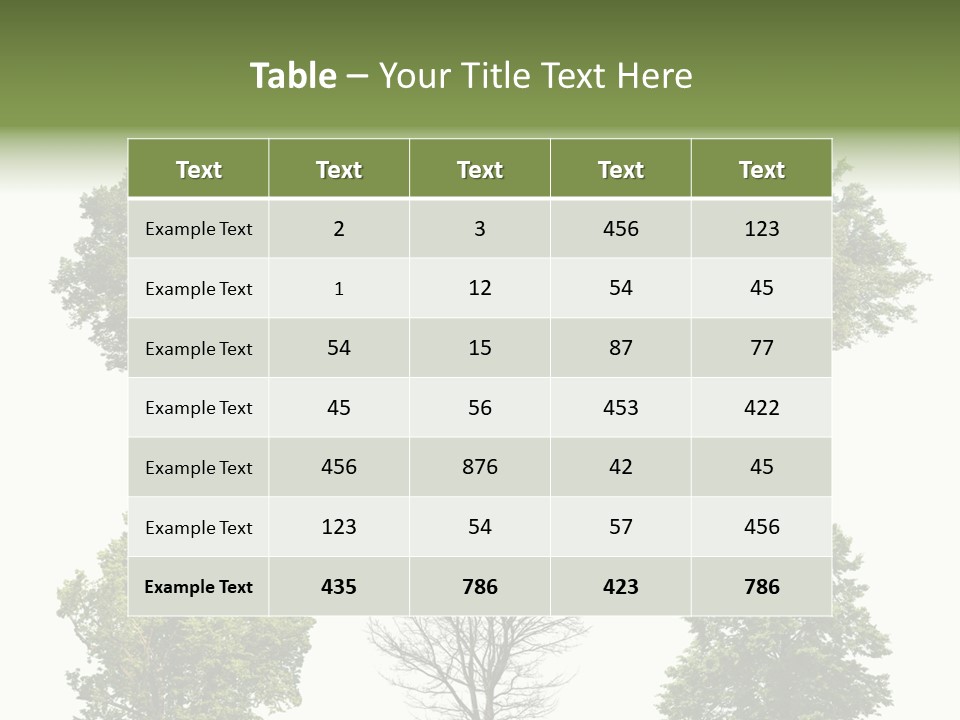 Trees With White Background PowerPoint Template