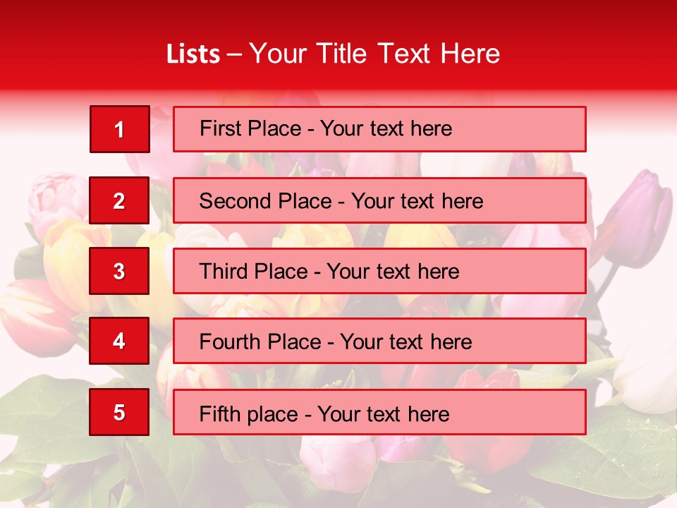 Flowers Tulip Bouquet PowerPoint Template