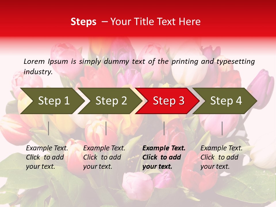 Flowers Tulip Bouquet PowerPoint Template