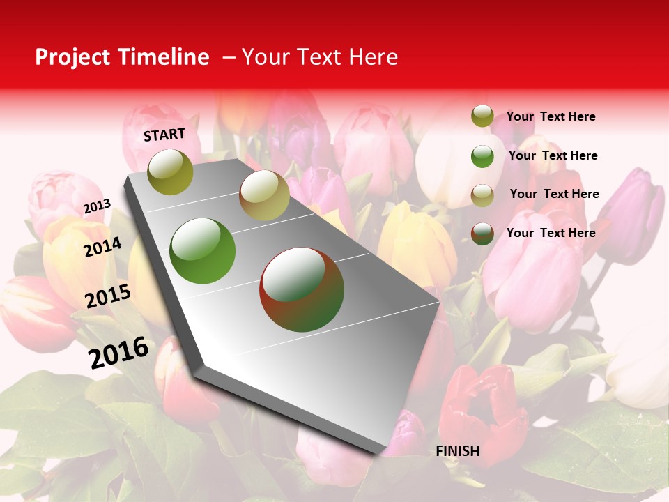 Flowers Tulip Bouquet PowerPoint Template