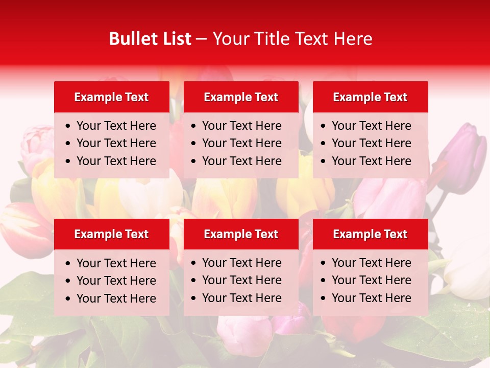 Flowers Tulip Bouquet PowerPoint Template