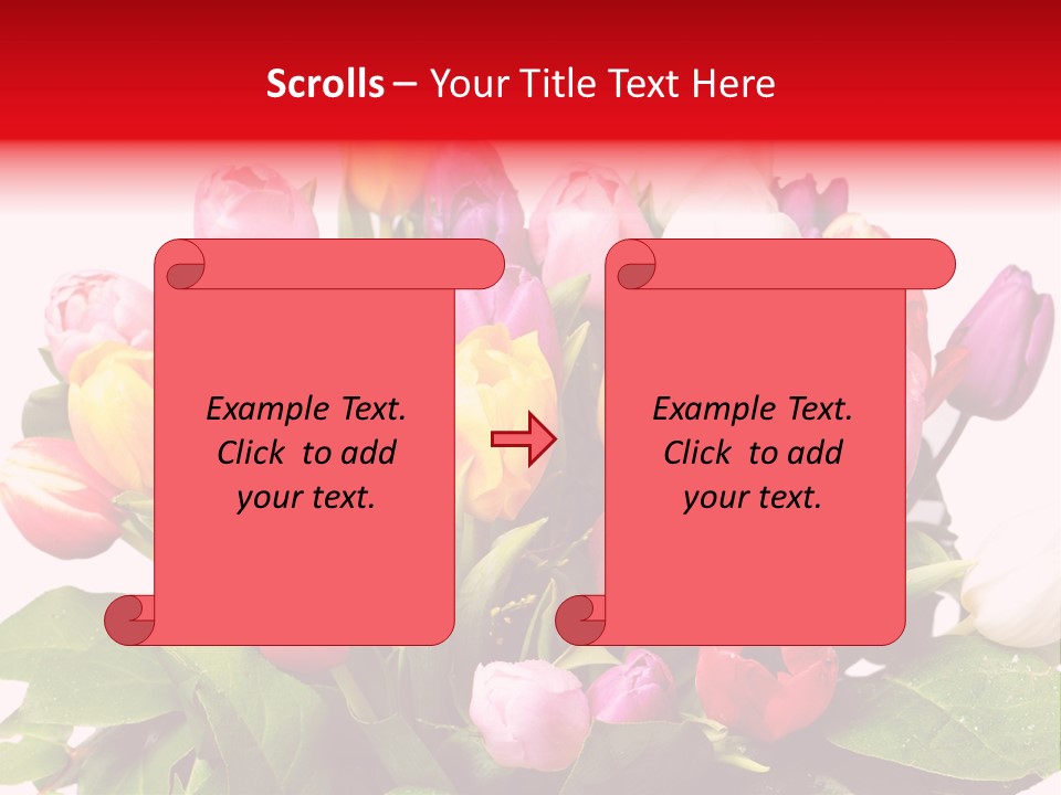 Flowers Tulip Bouquet PowerPoint Template
