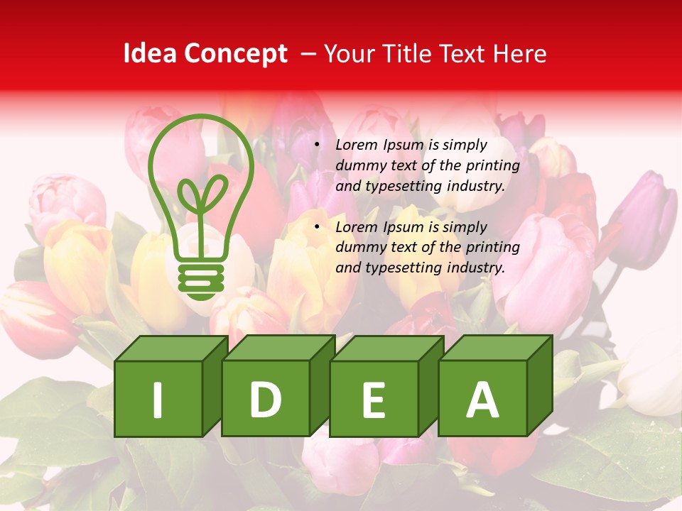 Flowers Tulip Bouquet PowerPoint Template