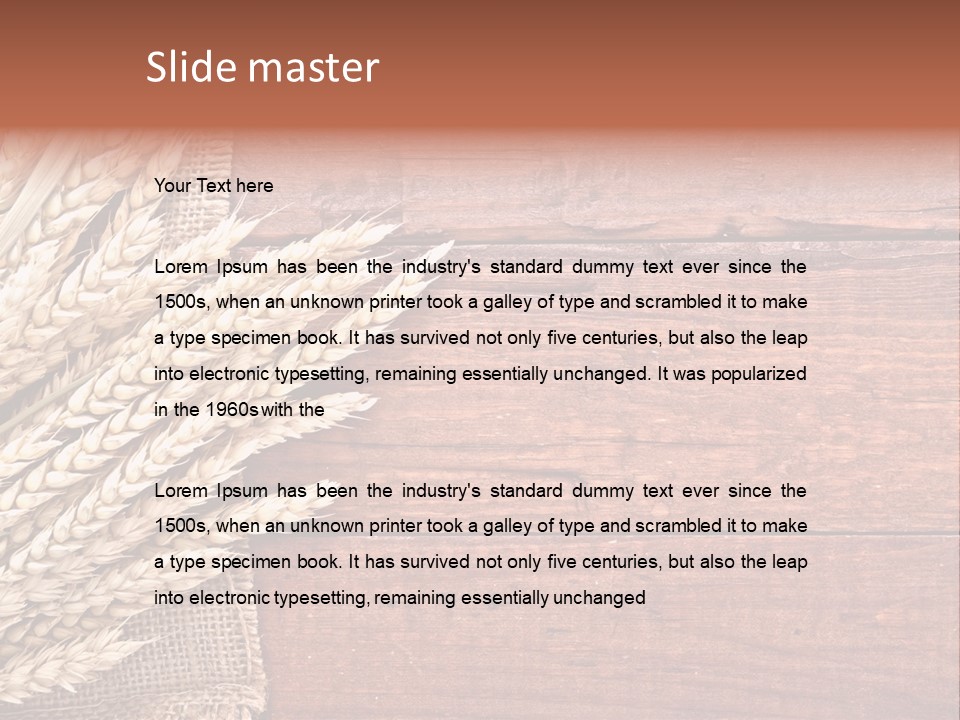 Cereals Dark Wood PowerPoint Template