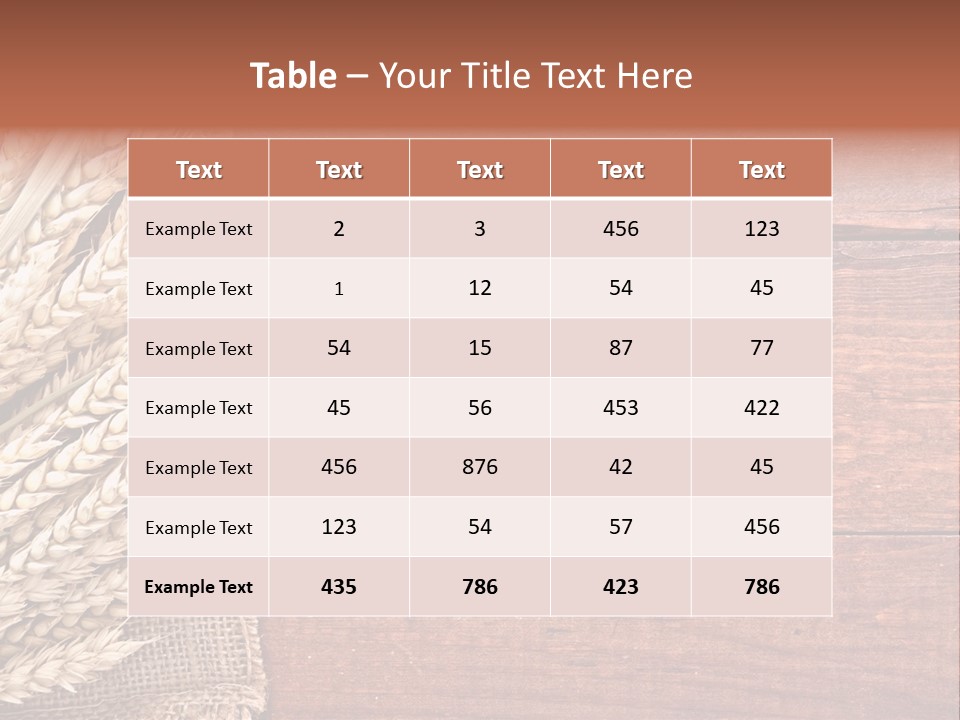 Cereals Dark Wood PowerPoint Template