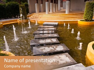 Water Fountains Psd PowerPoint Template