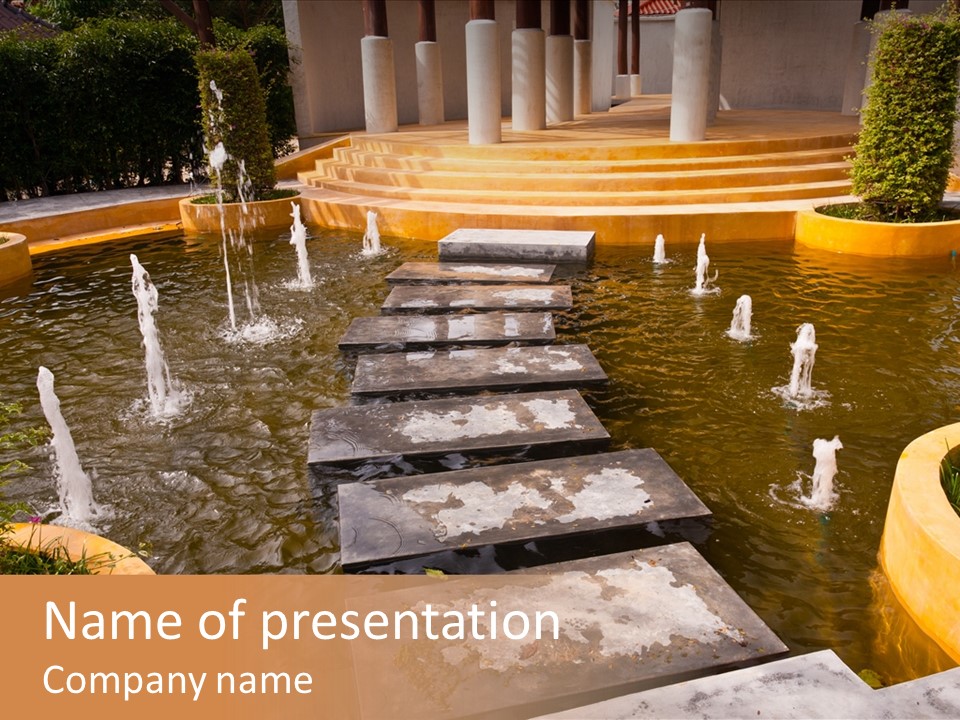 Water Fountains Psd PowerPoint Template