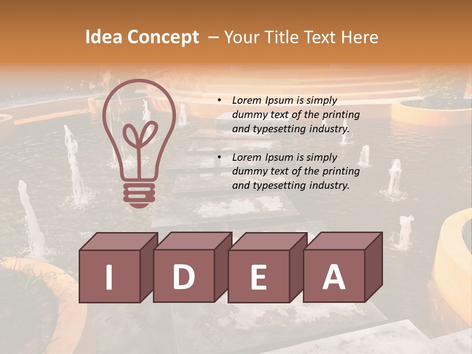 Water Fountains Psd PowerPoint Template