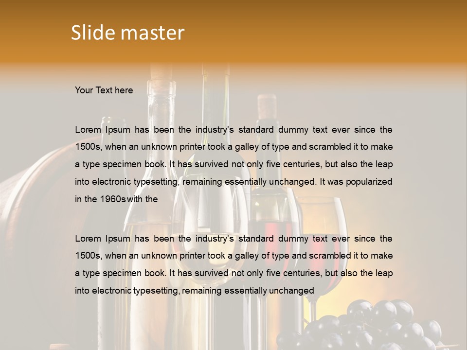 Wine Bottles And Glasses PowerPoint Template