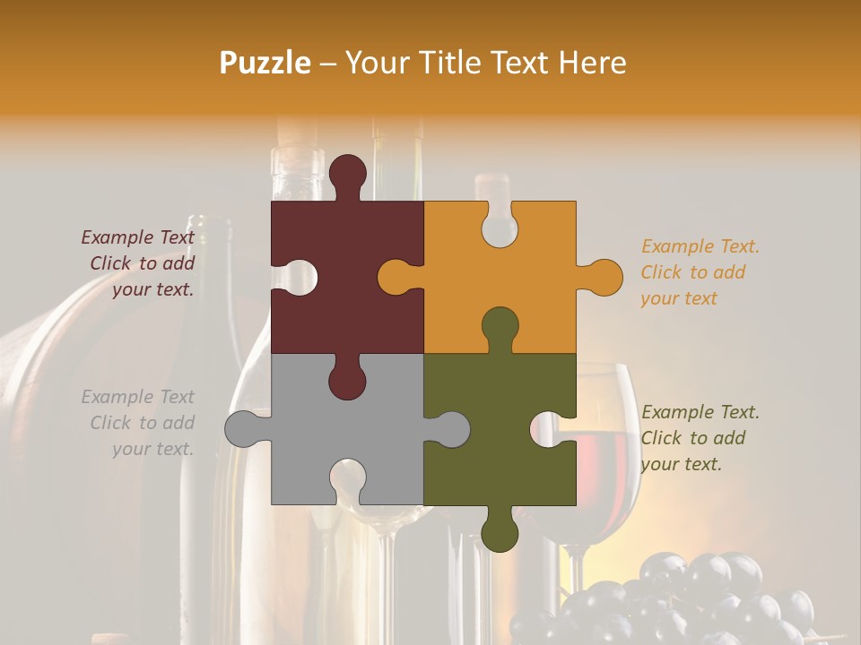 Wine Bottles And Glasses PowerPoint Template