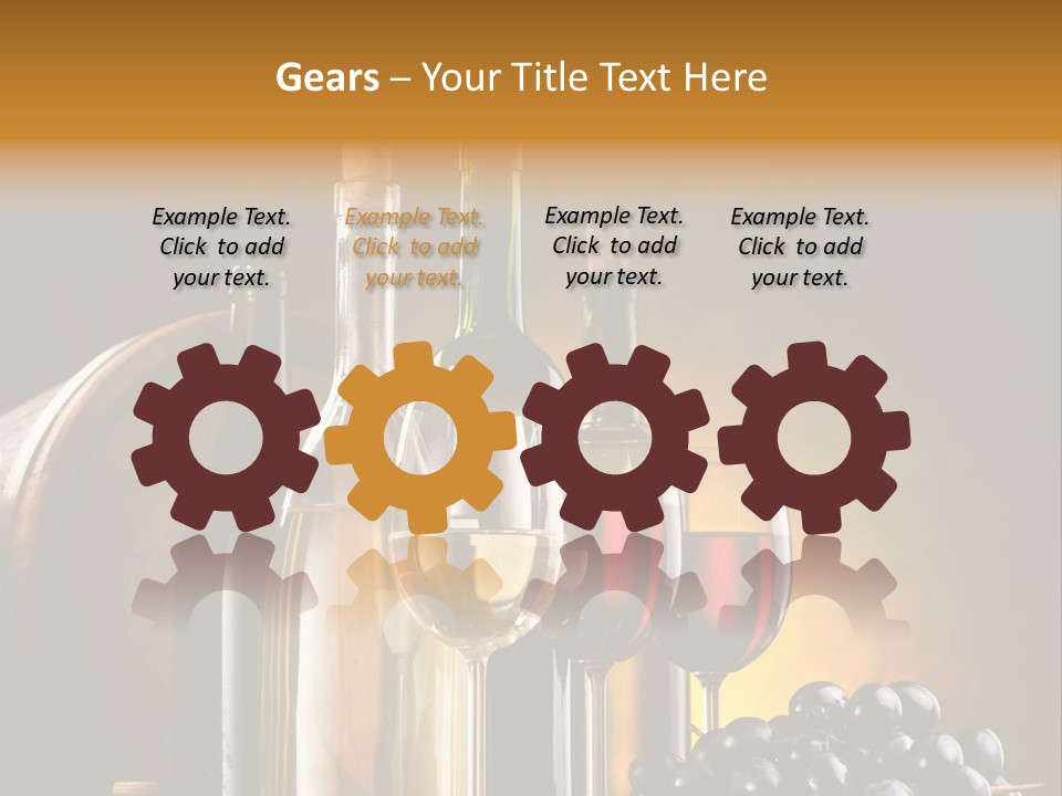 Wine Bottles And Glasses PowerPoint Template