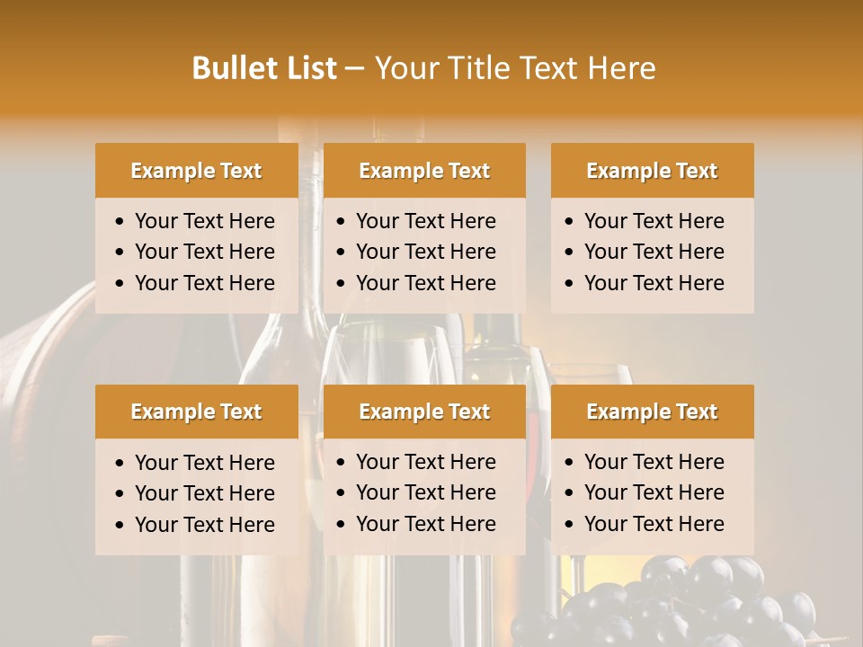 Wine Bottles And Glasses PowerPoint Template