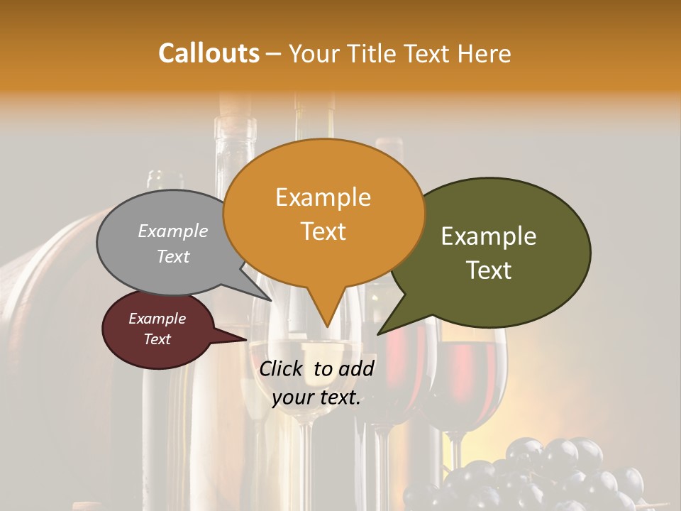 Wine Bottles And Glasses PowerPoint Template