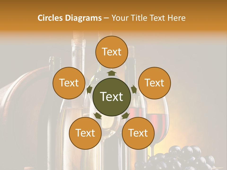 Wine Bottles And Glasses PowerPoint Template