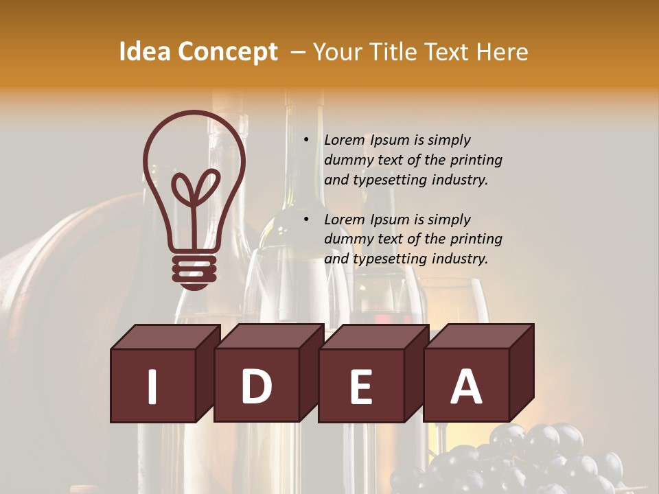 Wine Bottles And Glasses PowerPoint Template