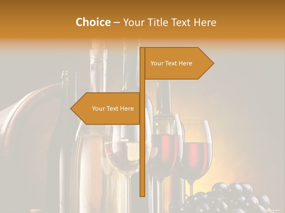 Wine Bottles And Glasses PowerPoint Template