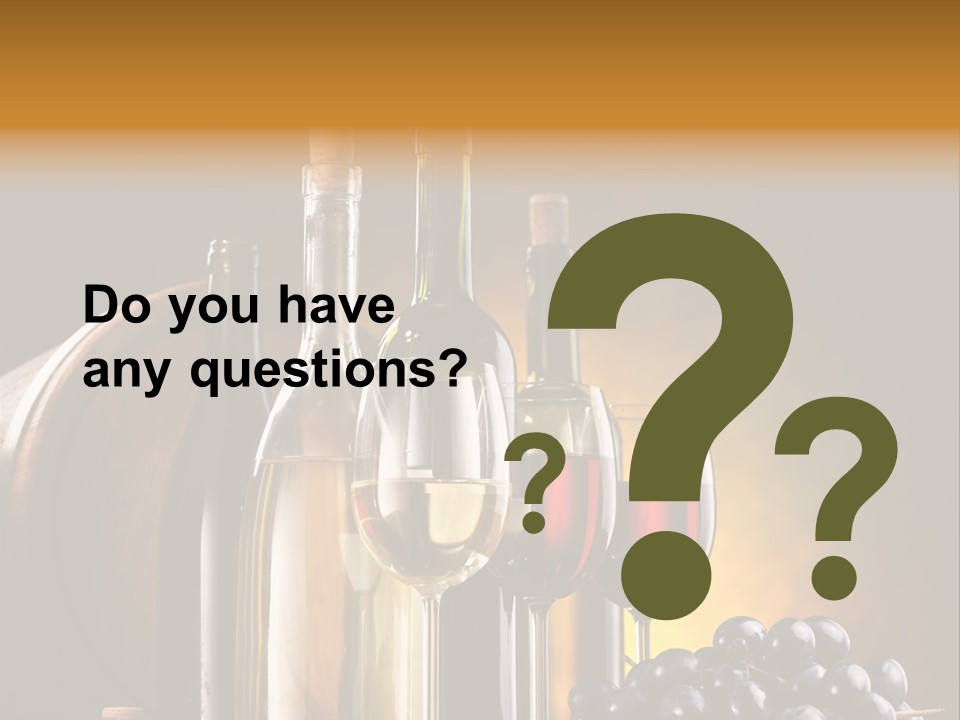 Wine Bottles And Glasses PowerPoint Template