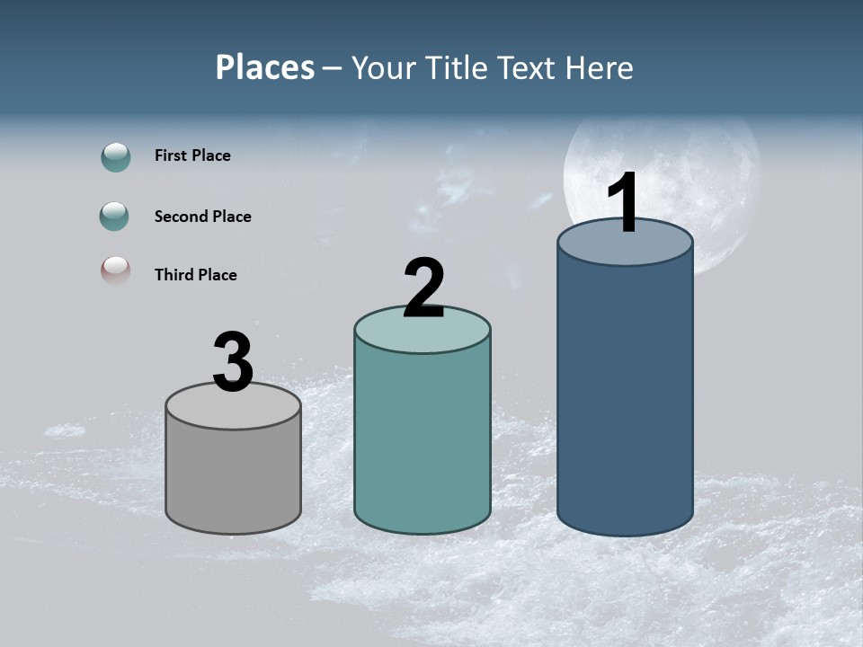 Full Moon Over The Sea PowerPoint Template