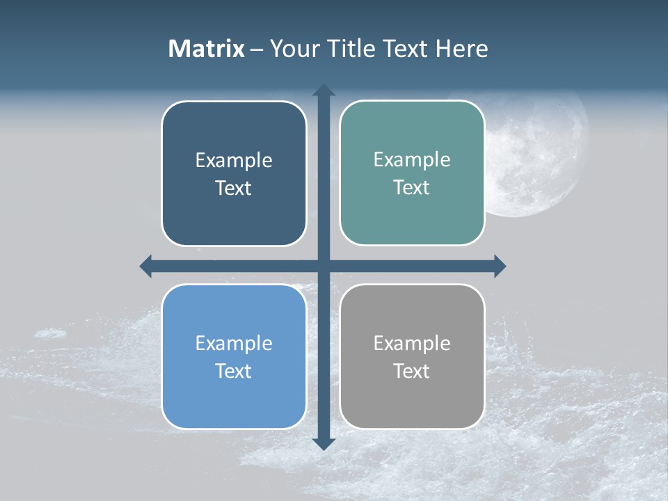 Full Moon Over The Sea PowerPoint Template