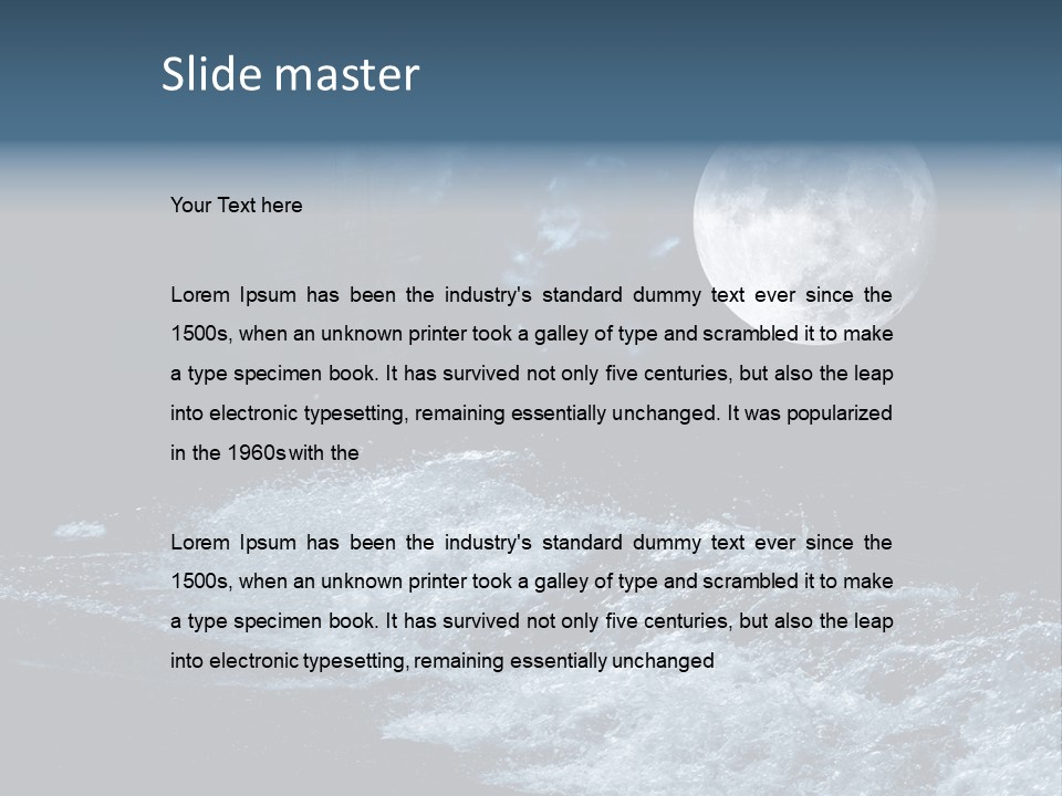 Full Moon Over The Sea PowerPoint Template