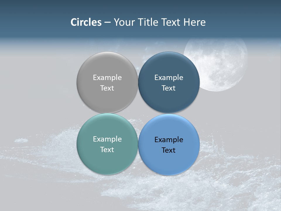 Full Moon Over The Sea PowerPoint Template