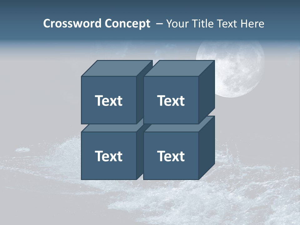 Full Moon Over The Sea PowerPoint Template