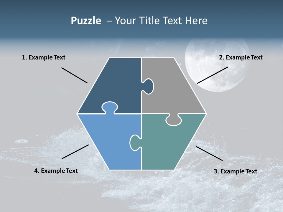 Full Moon Over The Sea PowerPoint Template