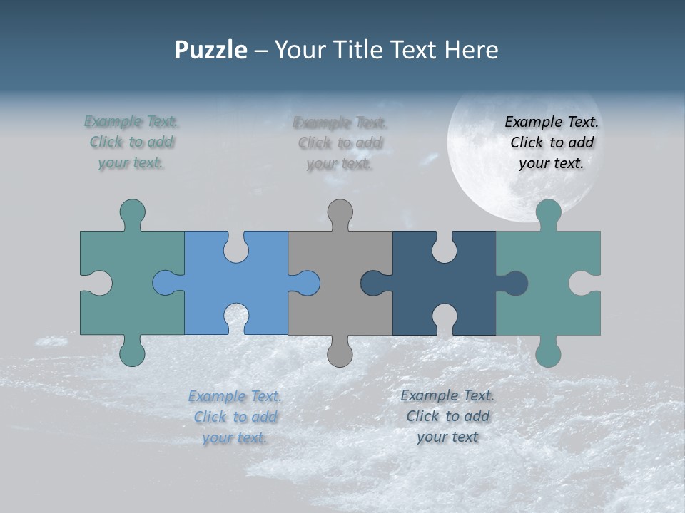 Full Moon Over The Sea PowerPoint Template