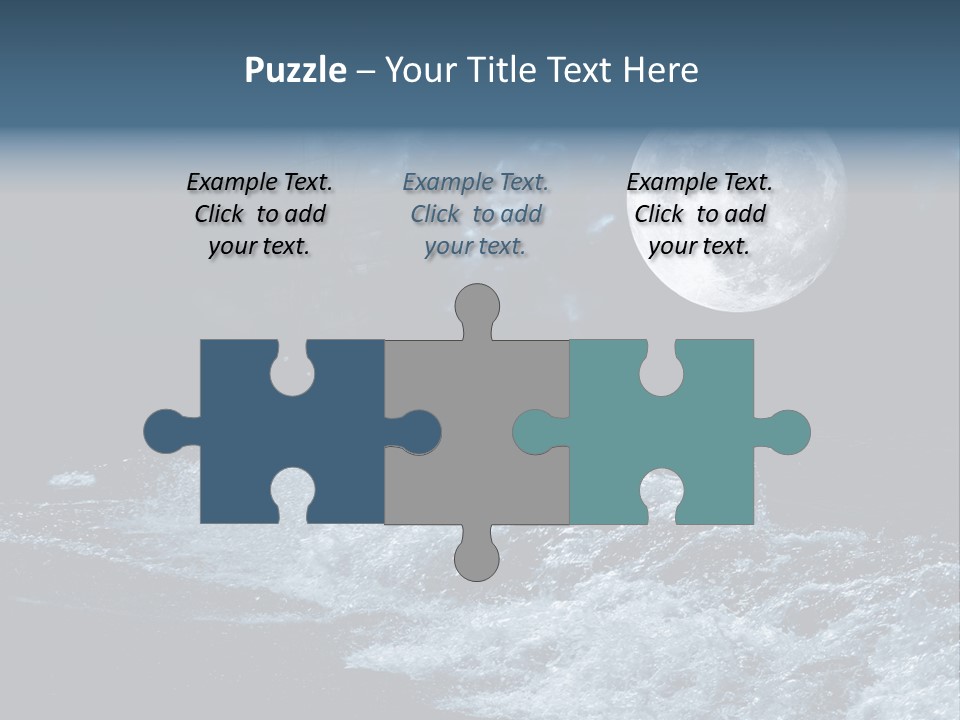 Full Moon Over The Sea PowerPoint Template