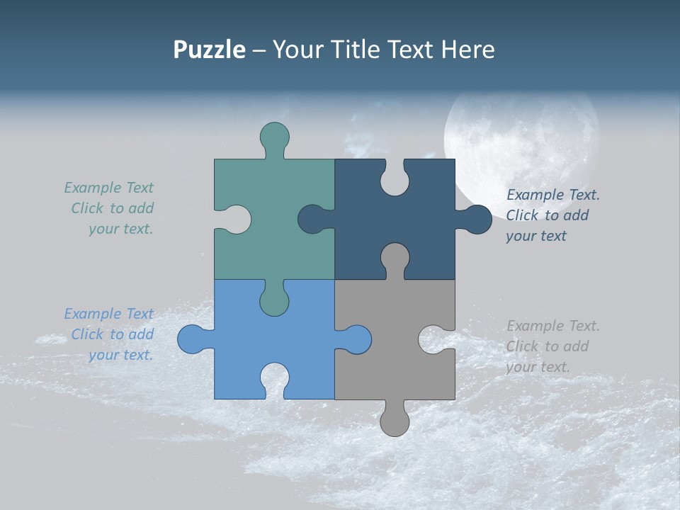 Full Moon Over The Sea PowerPoint Template