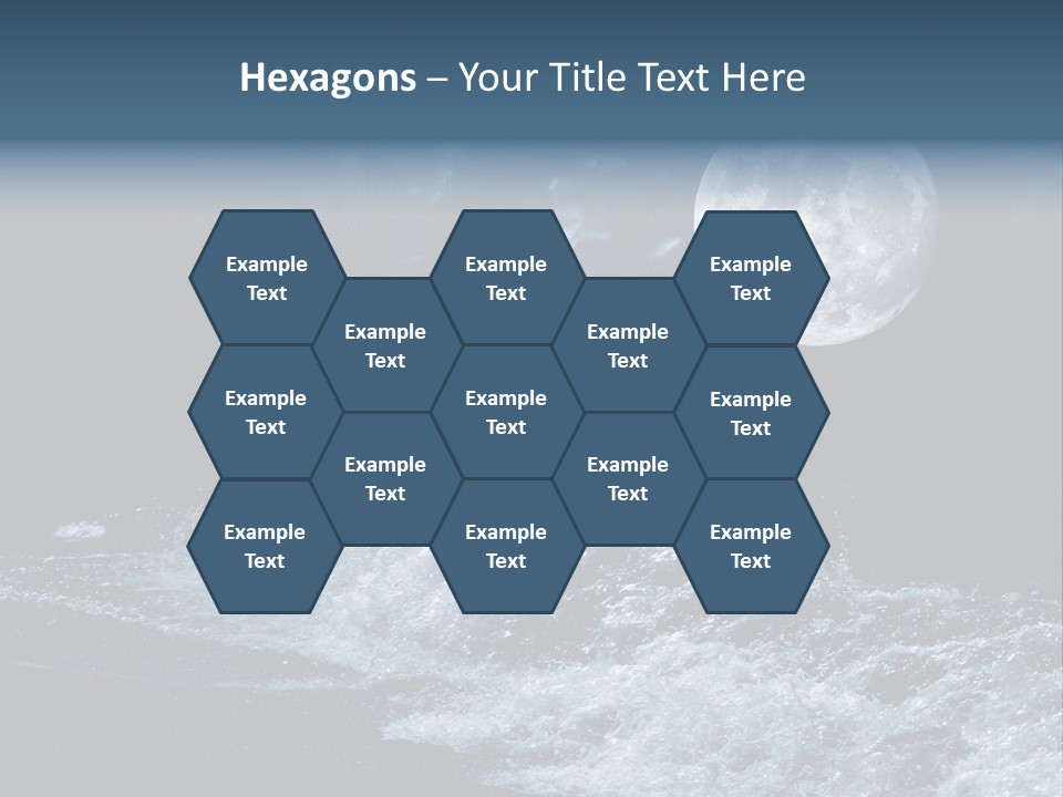 Full Moon Over The Sea PowerPoint Template