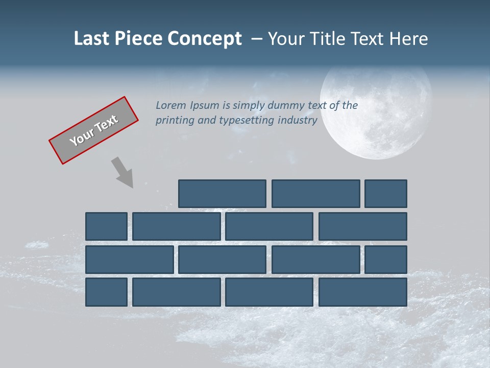 Full Moon Over The Sea PowerPoint Template