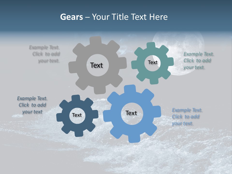 Full Moon Over The Sea PowerPoint Template