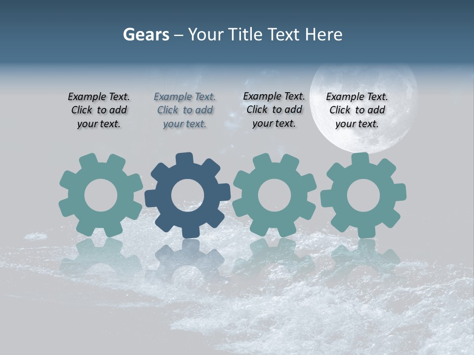 Full Moon Over The Sea PowerPoint Template