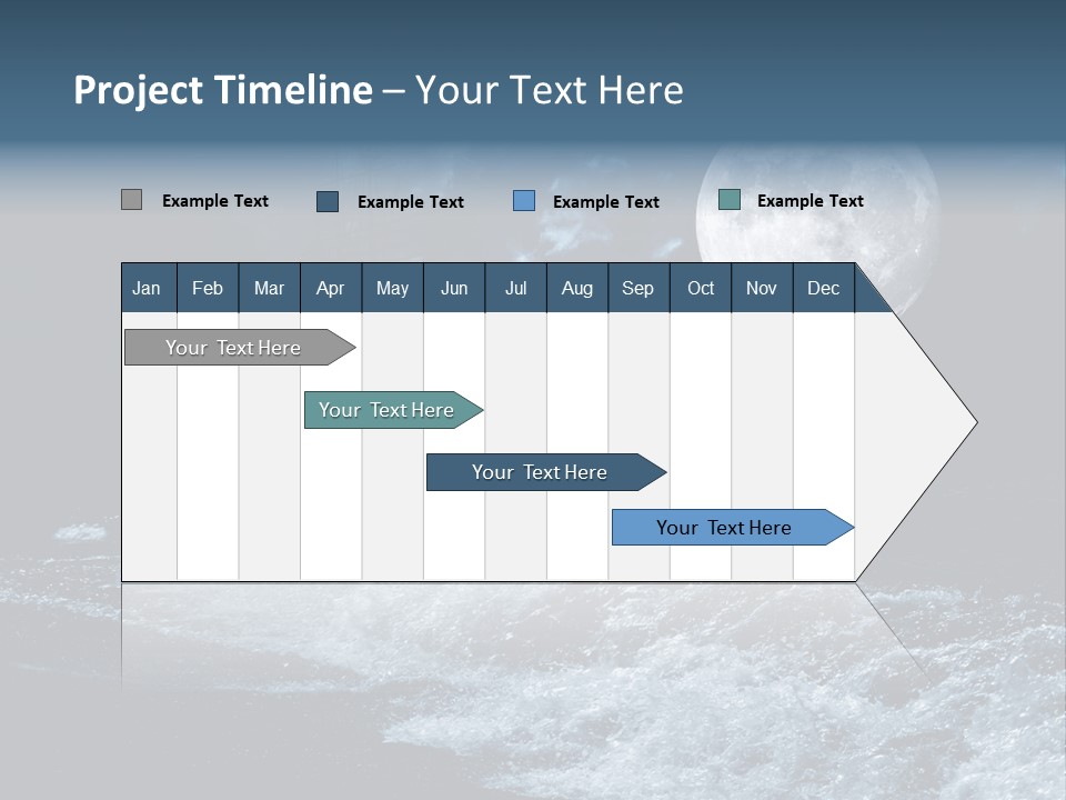 Full Moon Over The Sea PowerPoint Template