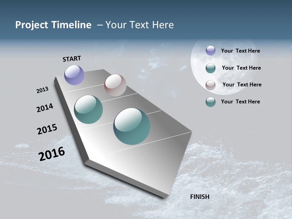 Full Moon Over The Sea PowerPoint Template