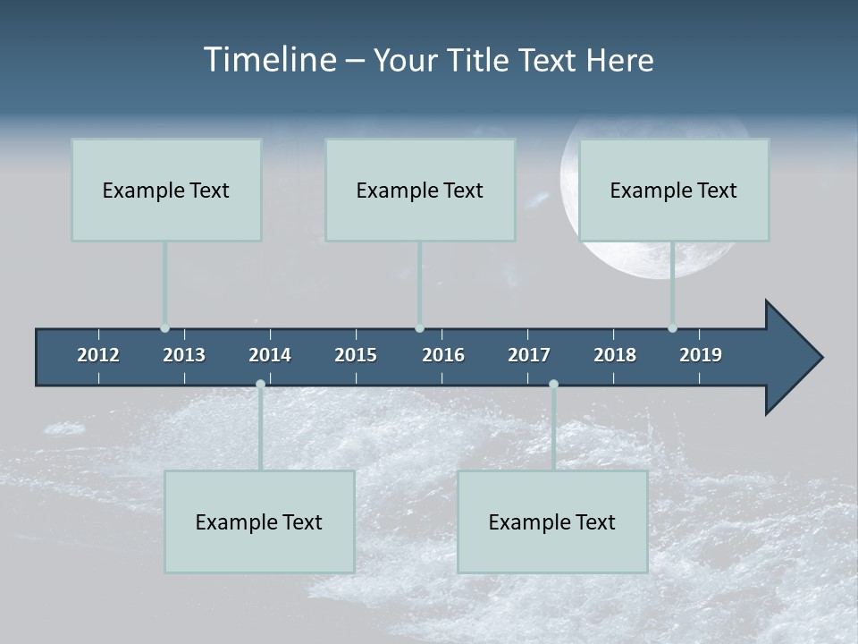 Full Moon Over The Sea PowerPoint Template