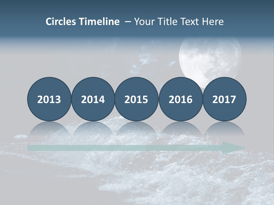 Full Moon Over The Sea PowerPoint Template