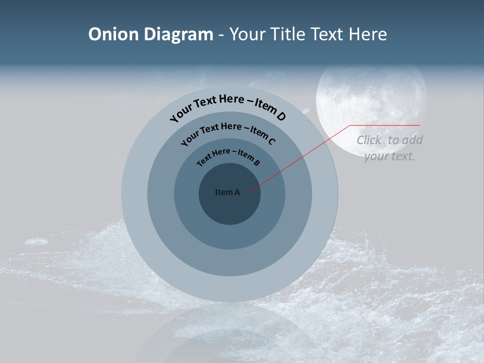 Full Moon Over The Sea PowerPoint Template