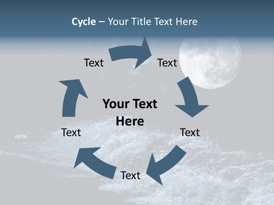 Full Moon Over The Sea PowerPoint Template