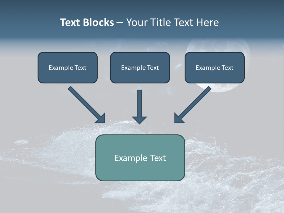 Full Moon Over The Sea PowerPoint Template