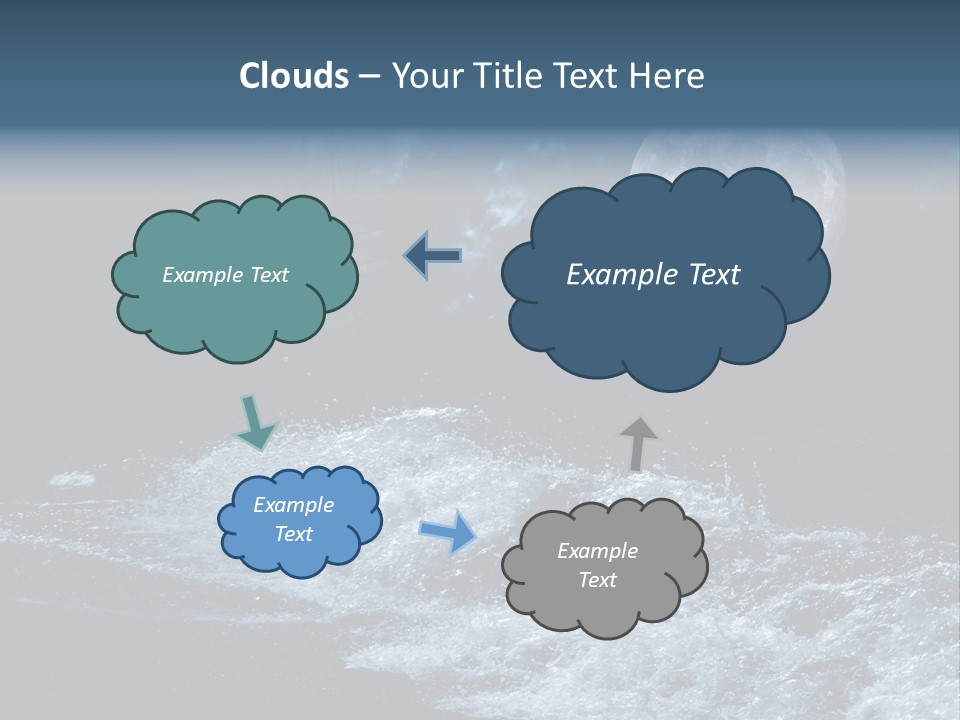Full Moon Over The Sea PowerPoint Template