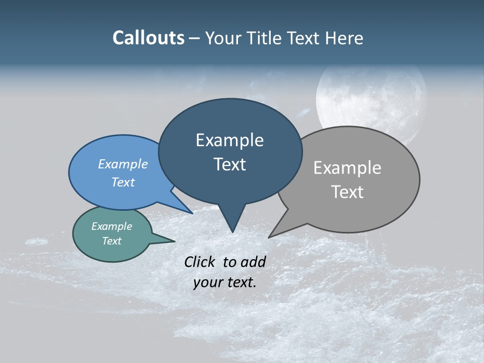 Full Moon Over The Sea PowerPoint Template