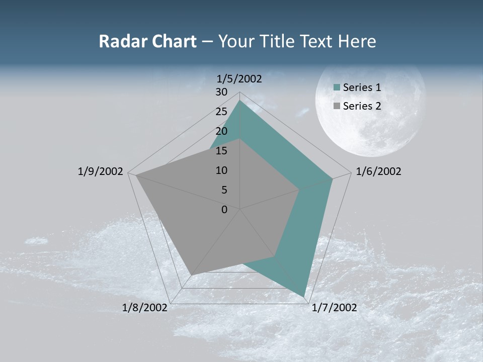 Full Moon Over The Sea PowerPoint Template