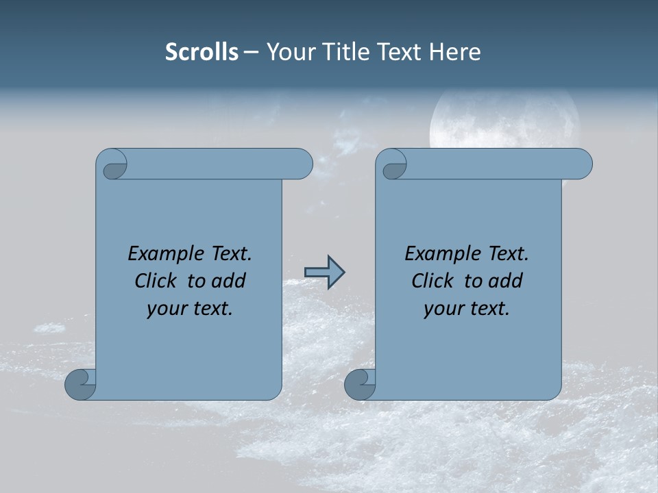 Full Moon Over The Sea PowerPoint Template