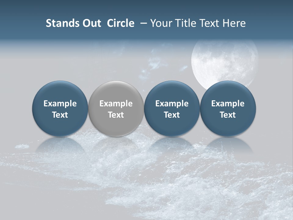 Full Moon Over The Sea PowerPoint Template