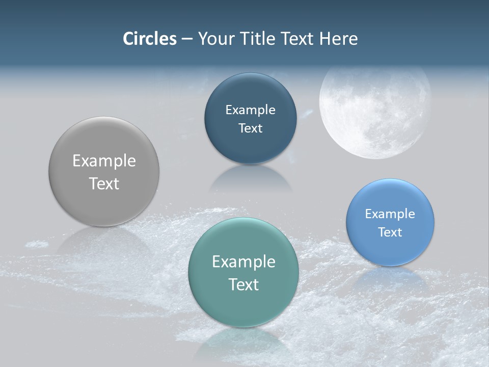 Full Moon Over The Sea PowerPoint Template